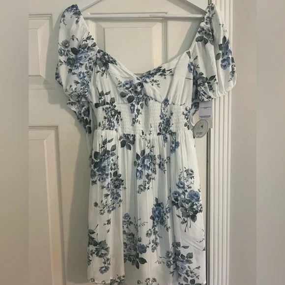 Hollister Blue Floral Mini Dress - Picture 1 of 4